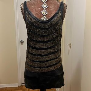 Cecilia de buccourt beaded tunic open back top/cover up -XS